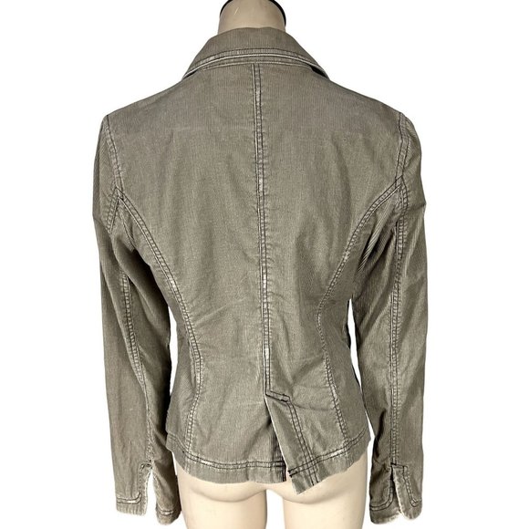 DKNY women's corduroy jacket size M button front, pockets, embroidery - Picture 3 of 8